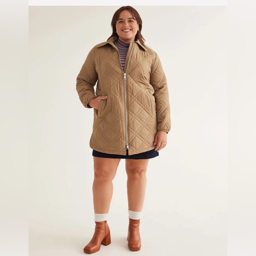 3xl Pennington’s quilted high low jacket in brown
